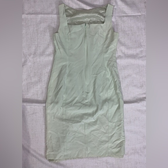 Silk Minty Green Worth Petite Vintage Mini/midi Dress with mini pockets (Size 4) - Picture 2 of 9
